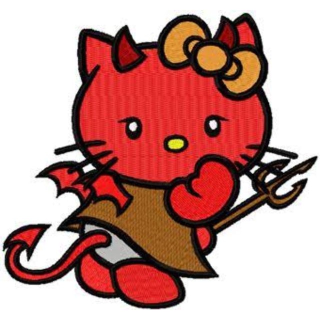 Hello Kitty devil patch termocolante bordado