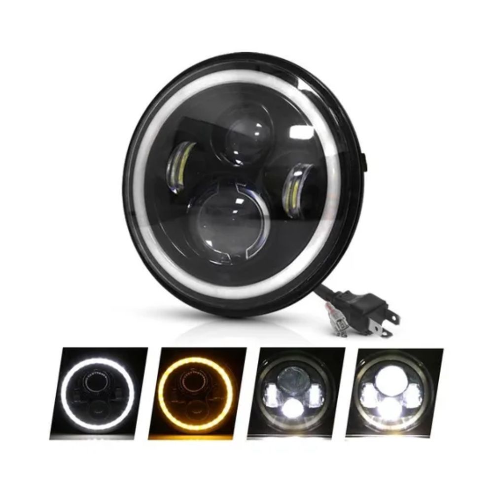 Farol Led Automotivo Redondo Olho de Anjo Moto Carro Universal