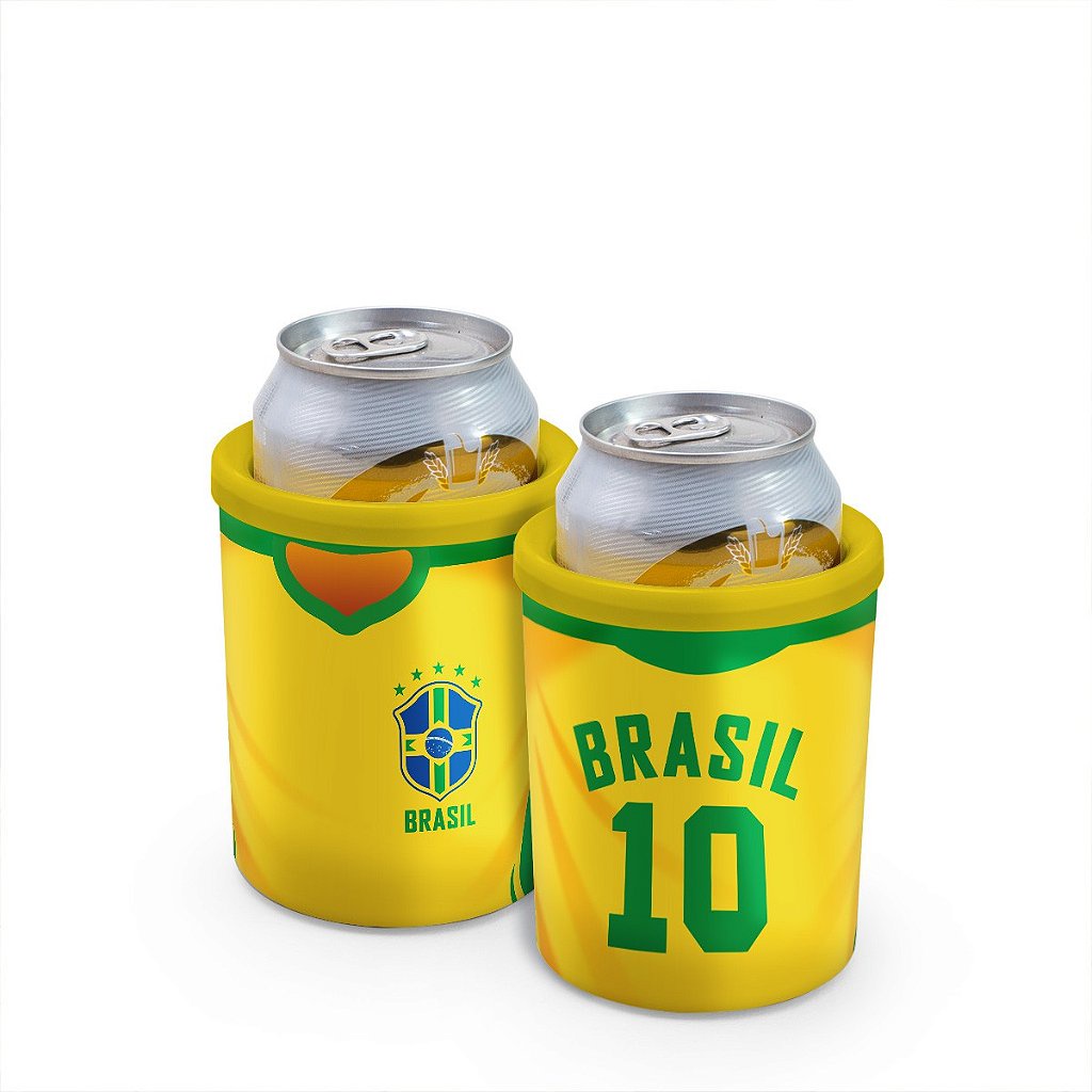 Porta Latas 350ml - Camisa do Brasil Amarelo - Copa do Mundo Seleção Brasileira