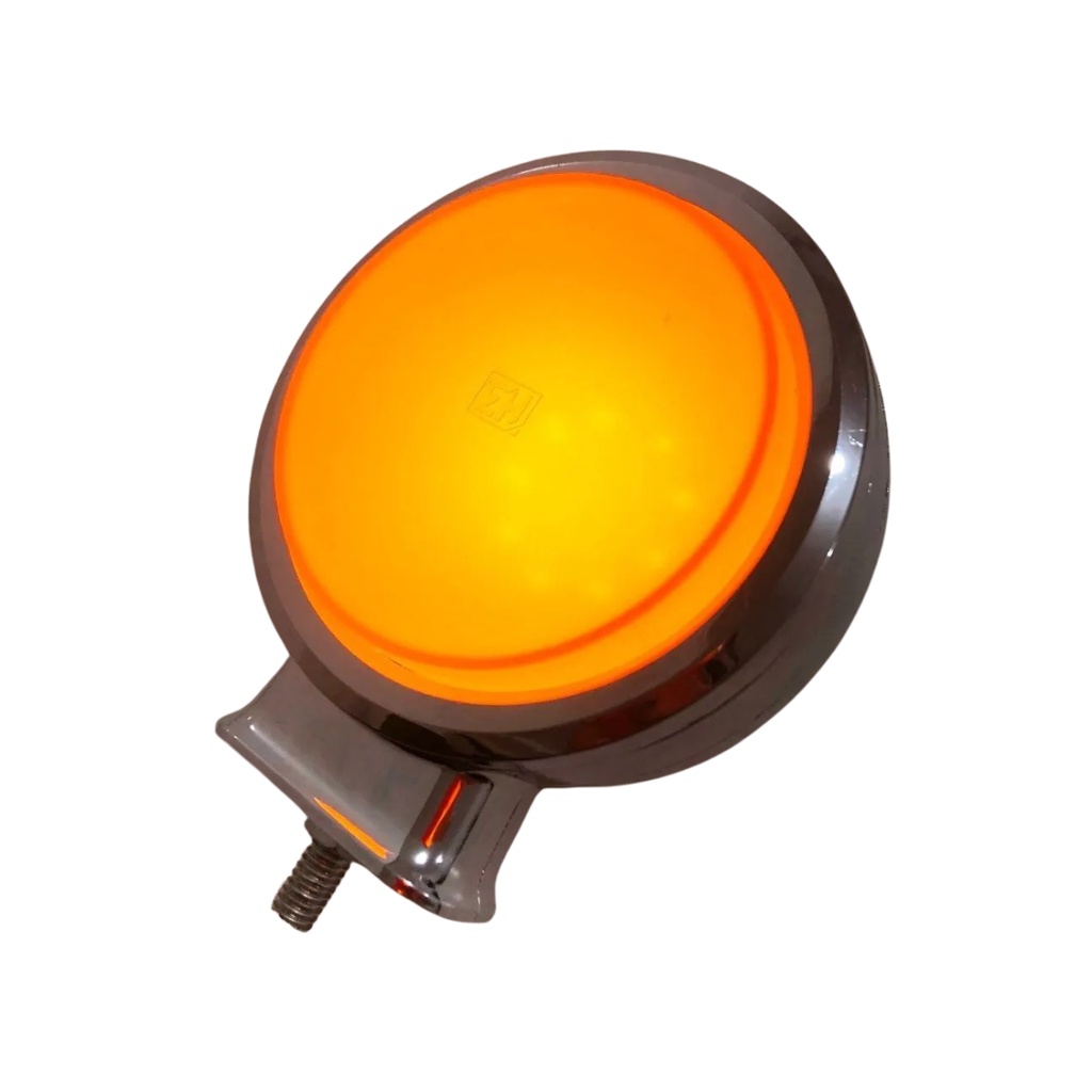 Lanterna Bojuda Foguinho LED Âmbar Laranja Cromada 12V 24V · foto 2