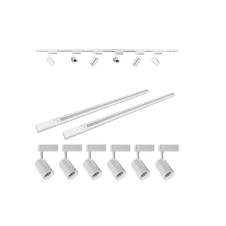 Kit Trilho Eletrificado 2m + 4 Spots Led 7w Branco 6000k