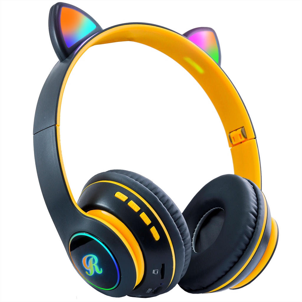 Fone Orelha de Gato Gatinho Cat 5.0 Bluetooth Ear Com Led Rgb Headphone  Original E11