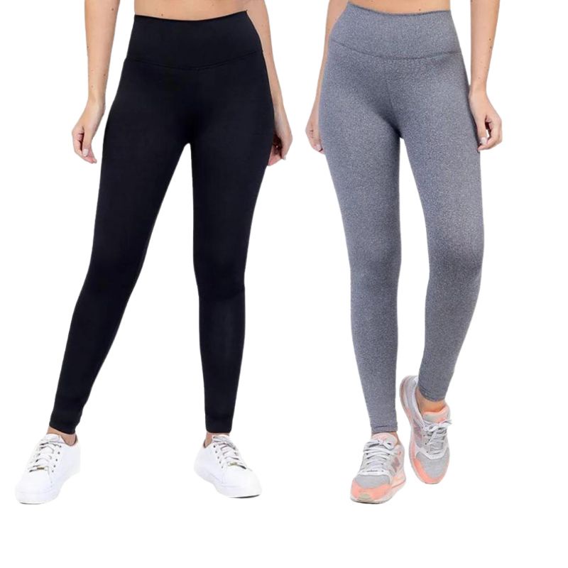 2x Legging Feminina Cintura Alta Suplex Legging Fitness Para Academia Treino