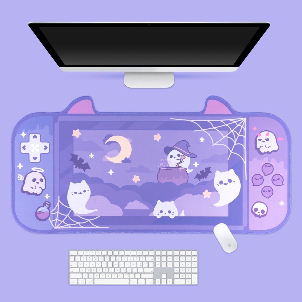 Tapete De Rato Grande Jogo Kawaii Gato Mouse Pad Fofo Composto