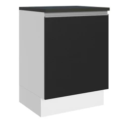 Balcão Armário de Cozinha 100% MDF 60 cm 1 Porta Branco/Preto Acordes Madesa