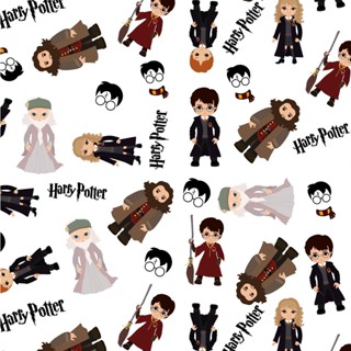 Tecido Microfibra Estampa Digital 50cmX1,50 - Harry potter branco