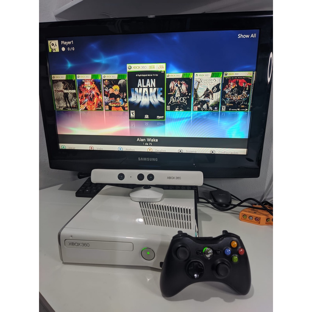 Xbox 360 Destravado Rgh (30 Jogos 2 Controles) - Escorrega o Preço