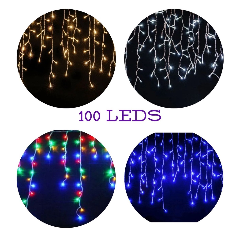 Pisca Pisca Cascata 110v ou 220v 4,5Metros 100 LED Azul ou Colorido Entrega  Super Rápido Festas Final de Ano Natal - Escorrega o Preço