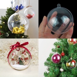 Esfera Transparente 8cm - Bola de Natal Para Fotos Enfeite de Natal Esfera Bola Acrílico Transparente