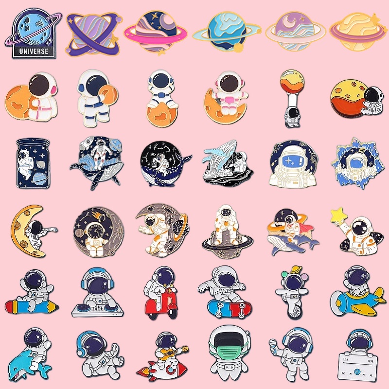50 Estilos Desenho Animado Astronauta Alfinetes De Lapela Lindo Universo Esmalte Mochila Crachás Coleção De Joias Presentes Para Amigos em Oferta na Shopee