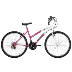 Bicicleta Feminina 18 Marchas Aro 26 Ultra Bikes Bicolor Freio V-Brake Quadro 18