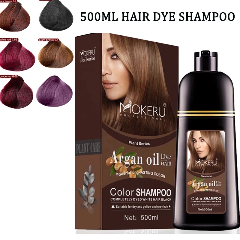 MOKERU Tinta Profissional Natural Orgânica Marrom Cor Do Cabelo Permanente Shampoo Para Coloração Capilar Argan De Longa Duração Tintura De Shampo