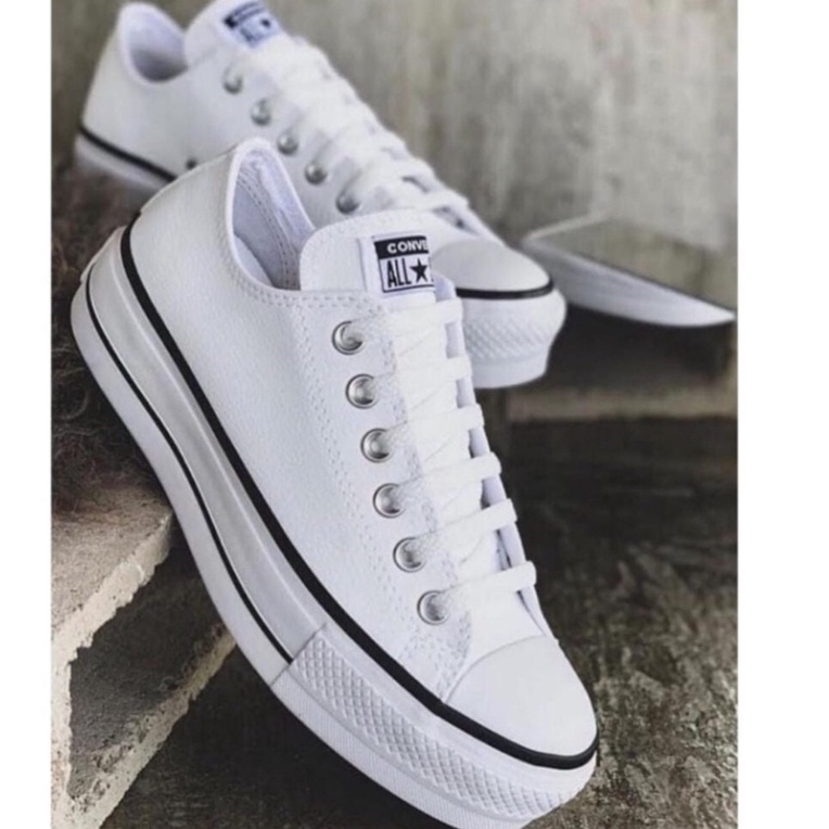 Tênis Converse All Star Plataforma Lona Branco