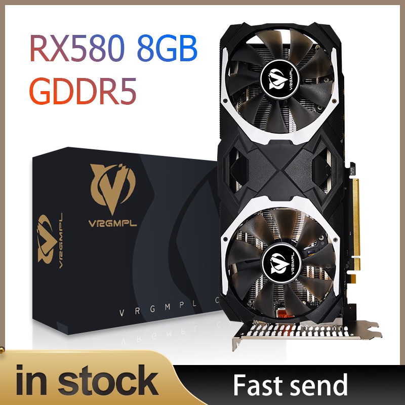 Placa Gráfica RX 580 8GB De Vídeo Para Computador GDDR5 256Bit PCI Express 3.0 × 16 GPU Radeon AMD