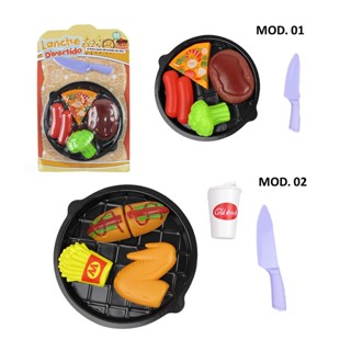 1 Kit Cozinha Infantil Lanche Faca E Acessorios De Cortar Com Velcro