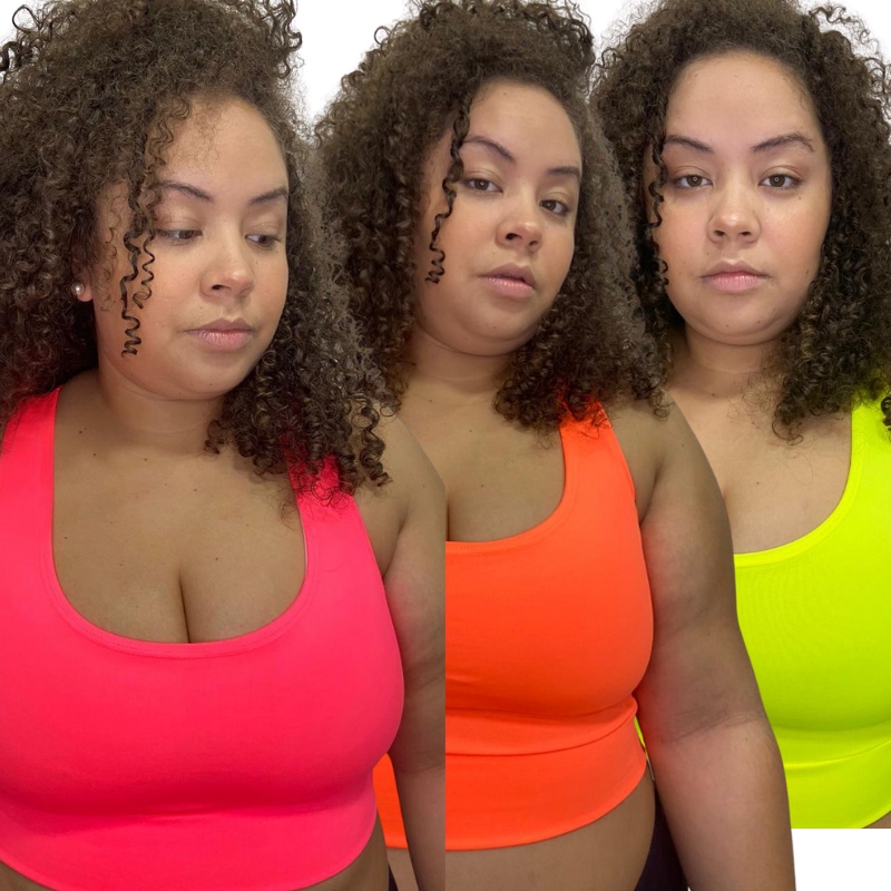 Kit 3 Top Plus Size Academia Fitness Boa Sustentação Nadador/Regata para Treino Caminhada Atacado/Revender Envio Rápido