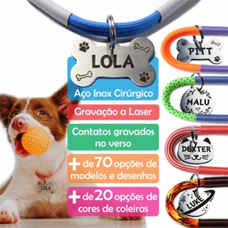Plaquinha De Identificação Gravada C/ Coleira Personalizada em Oferta na Shopee