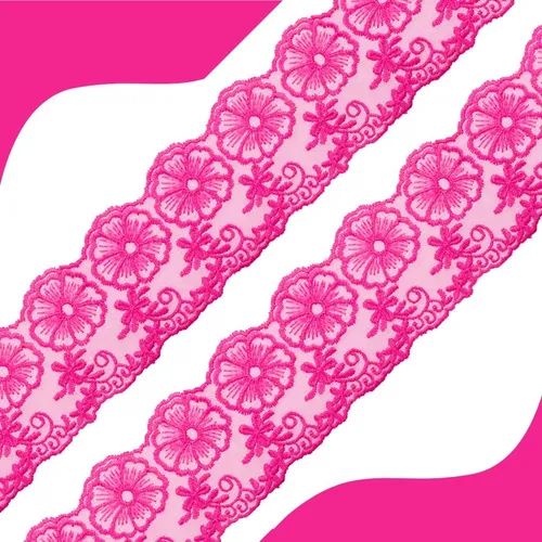 Renda Tule Bordado CRL-01 - Rolo C/13.7 Mts