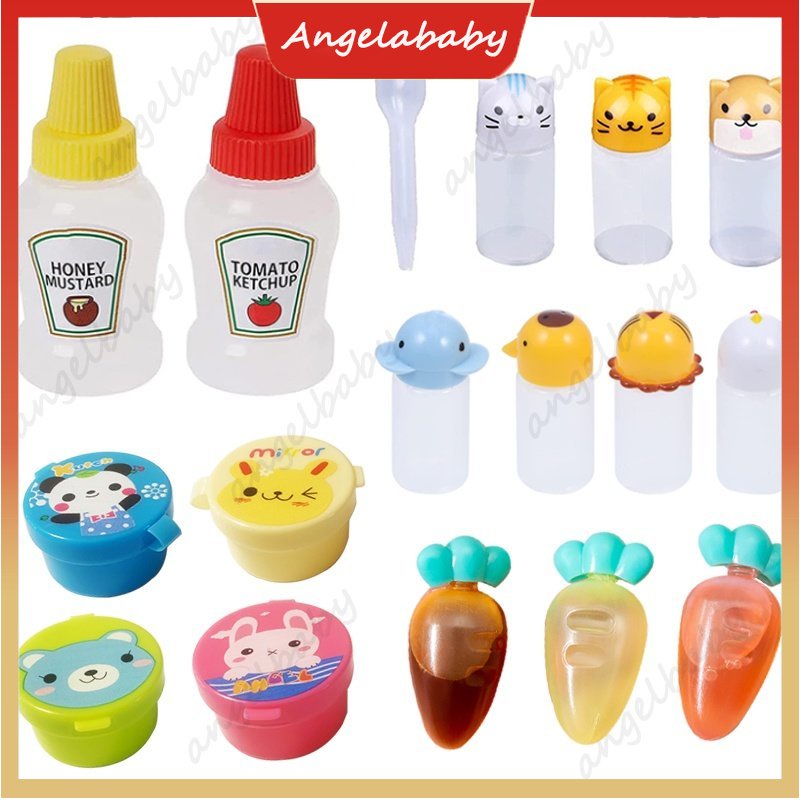 Lancheira bento Caixa De Molho De Soja Com Conta-Gotas De Plástico design De Urso Fofo Dispensador De Condimento mini Salada Garrafa Tomate