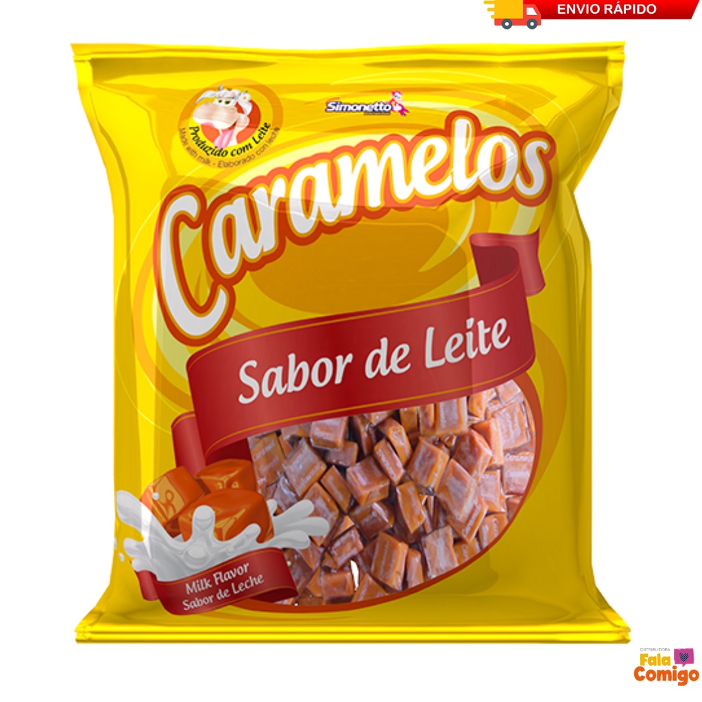 Pacote Bala Caramelo Leite 500g - Simonetto