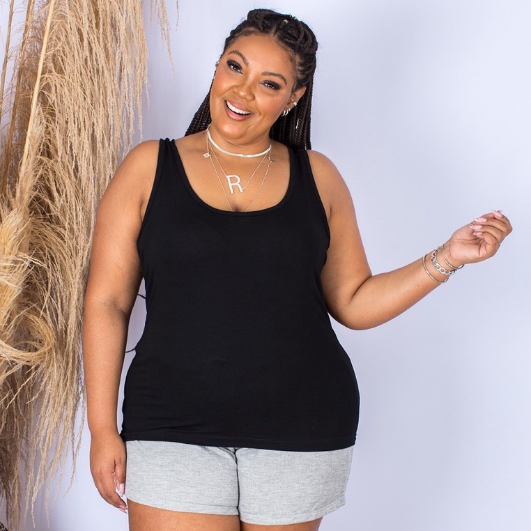 Regata Feminina Básica Plus Size