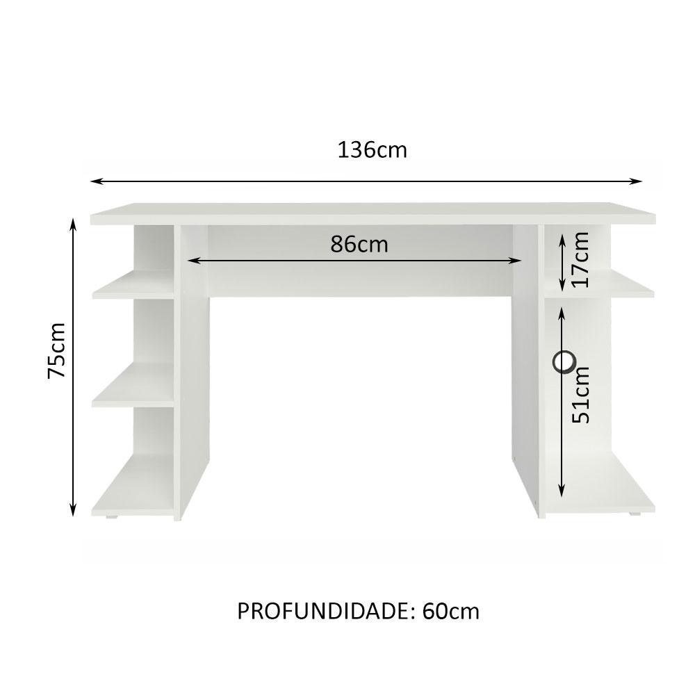 Detalhes do Mesa para Computador Gamer Madesa 9409 - Branco
