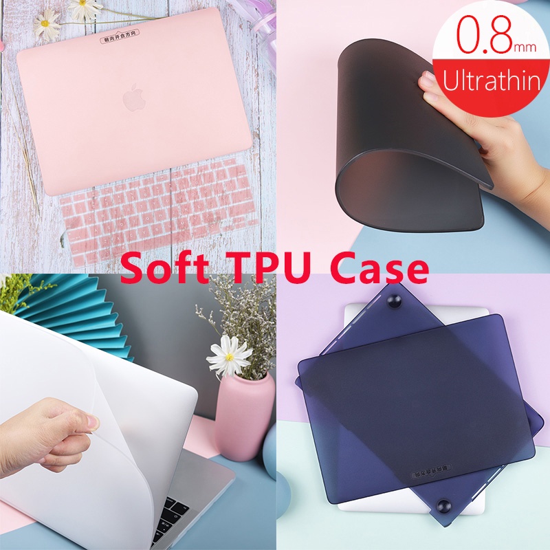 Capa Flexível TPU Para MacBook Air 13.6 M2 A2681 2020/Pro M1 A2337 A2338 A2179 A1932 Identificação Touch 13 A2289 A2159 A1706