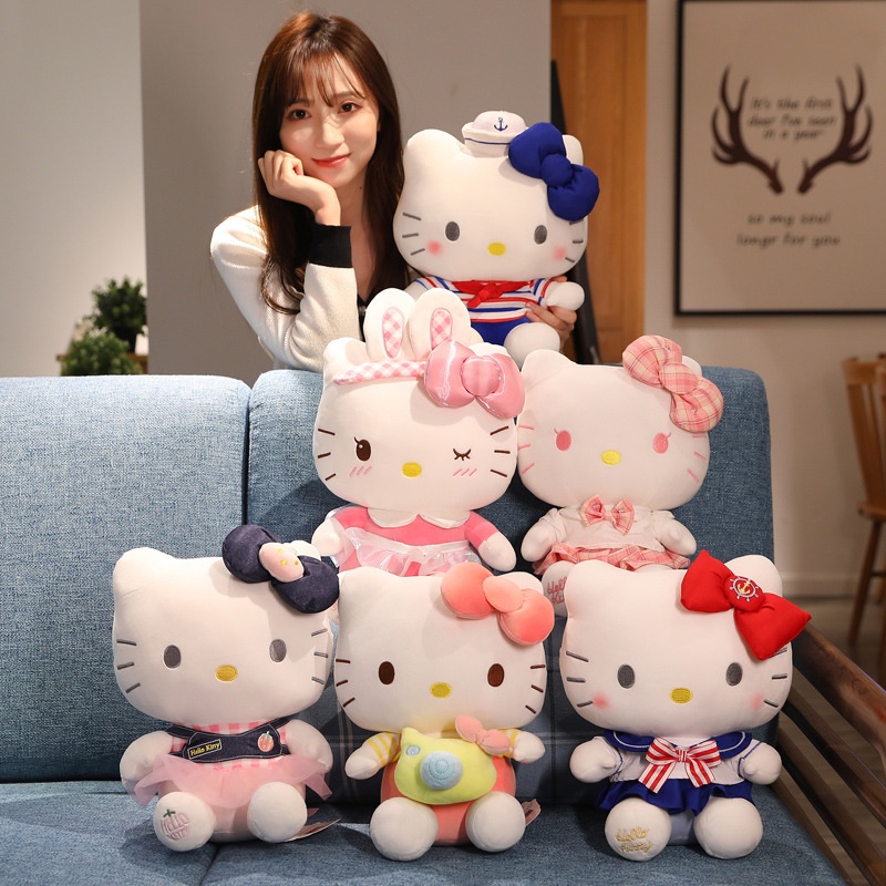 hellokitty Genuíno Brinquedo De Pelúcia De Gato Criativo Hello Kitty Boneca Dia Das Crianças Presente De Aniversário