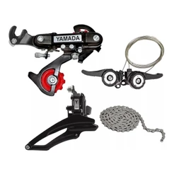 KIT RELAÇÃO 18 MARCHAS CÂMBIOS BICICLETA YAMADA CORRENTE 18V