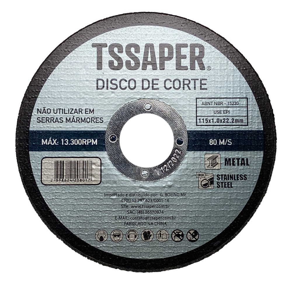 Pacote com 50pcs Disco de corte tamanho 115mm para esmerilhadeira