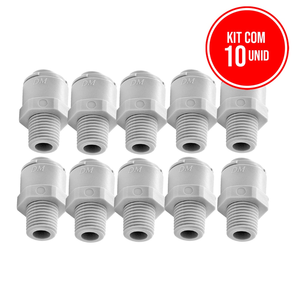 Kit 10 Conector Macho Rosca 1/4 Mangueira 3/8 Engate Rápido em Oferta na Shopee