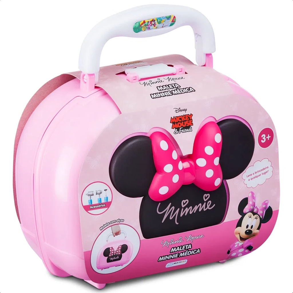 Maleta Minnie Médica 7 Acessórios +3 Anos Criatividade Coordenação Imaginação Rosa Multikids BR1566 em Oferta na Shopee