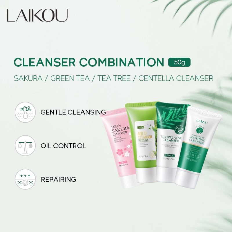 LAIKOU Sakura Clareador Para Lavagem E Rosto/Removedor De Espuma De Limpeza Controle De Oleosidade Acne 50g