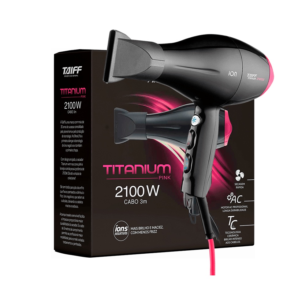 Secador Profissional Taiff Titanium Pink 2100w - 127V