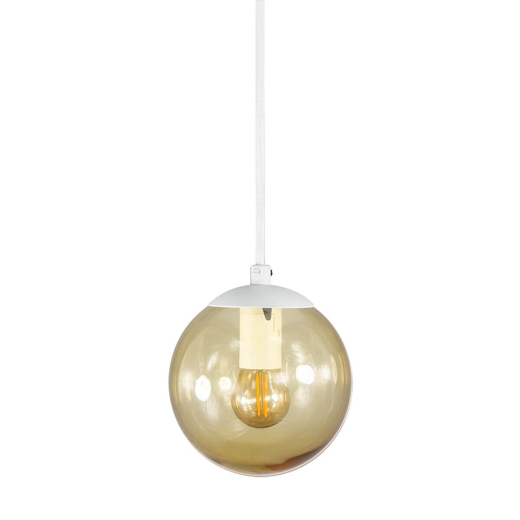 Pendente Globo Esfera de Vidro Âmbar 14cm - BRANCO