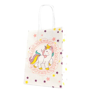 SACOLA PARA PRESENTE KRAFT UNICORNIO 17,5X8,0X21,5 C/ 10 UN. em Oferta na Shopee