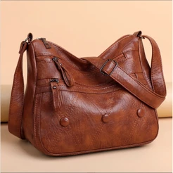 Crazy Bag capacity women's bags, PU soft leather texture diagonal bags, shoulder bags, simple and fashionable mother bag