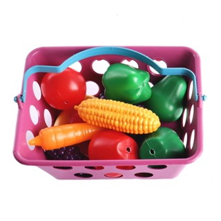 Cesto de Mercado Infantil 12 Peças Frutas/legumes Tdd td