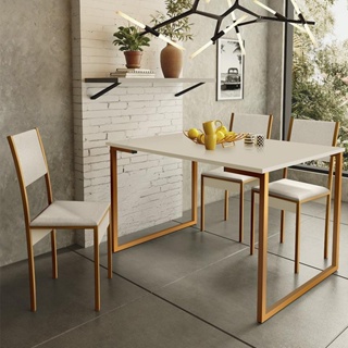 Mesa de Jantar e Cadeiras Steel Estilo Industrial Pés em Aço em Oferta na Shopee