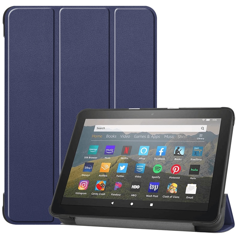 Capa Smartcase Couro Auto Sleep Magnética Tablet Amazon Fire Hd 8 / Fire Hd 8 Plus (2020) + Caneta Touch