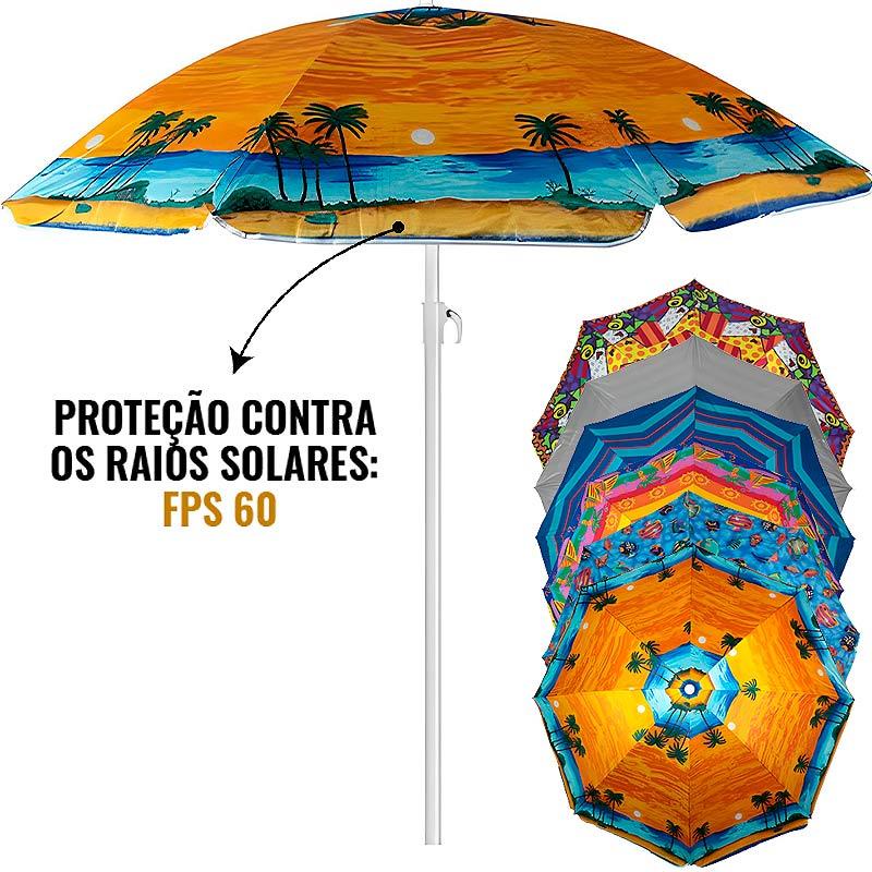 Guarda Sol 1,80 Metros Silver Coating Colorido 19100 BEL em Oferta na Shopee