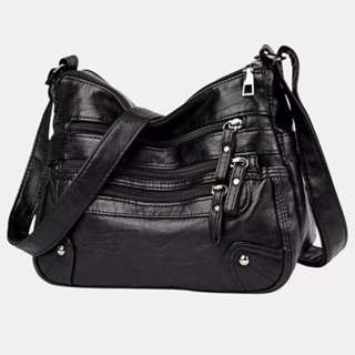Bolsa Feminina Trabalho Preta Espacosa Shopping Passeio 6 Bolsos Linda