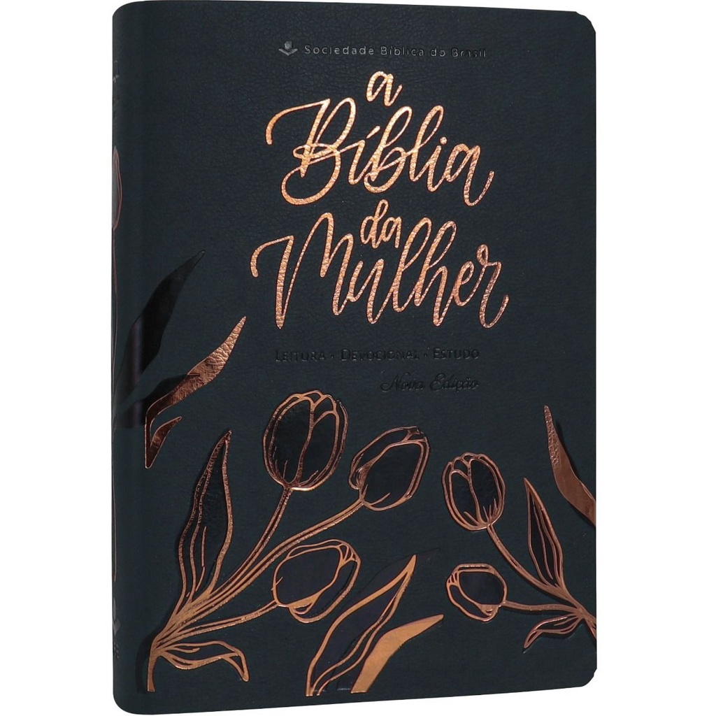 A Bíblia da Mulher | Letra Grande | ARC | Capa Luxo Azul Marinho