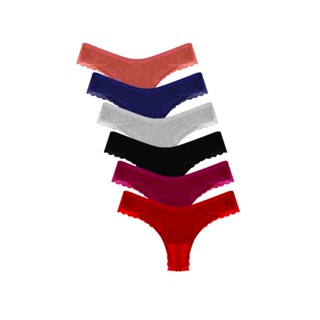 Kit 6 Calcinhas de Renda Lingerie Premium de Luxo