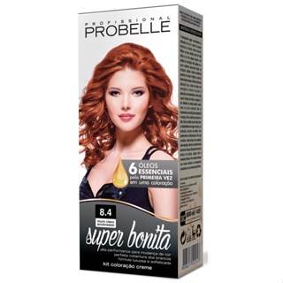 Coloração Super Bonita 8.4 - Louro Claro Acobreado Probelle probelle em Oferta na Shopee