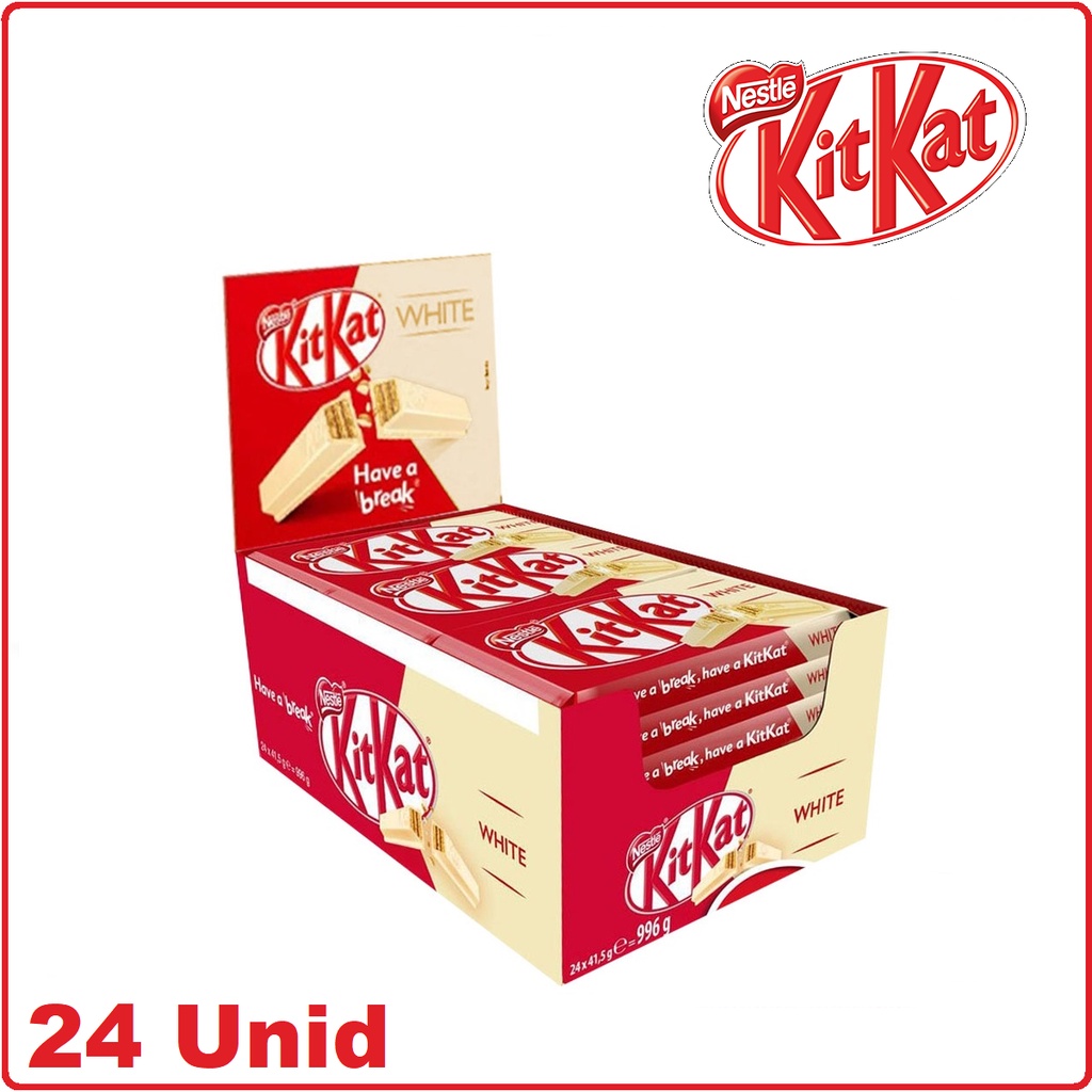 CHOC NESTLE KIT KAT BRANCO CX C/24UN | Shopee Brasil