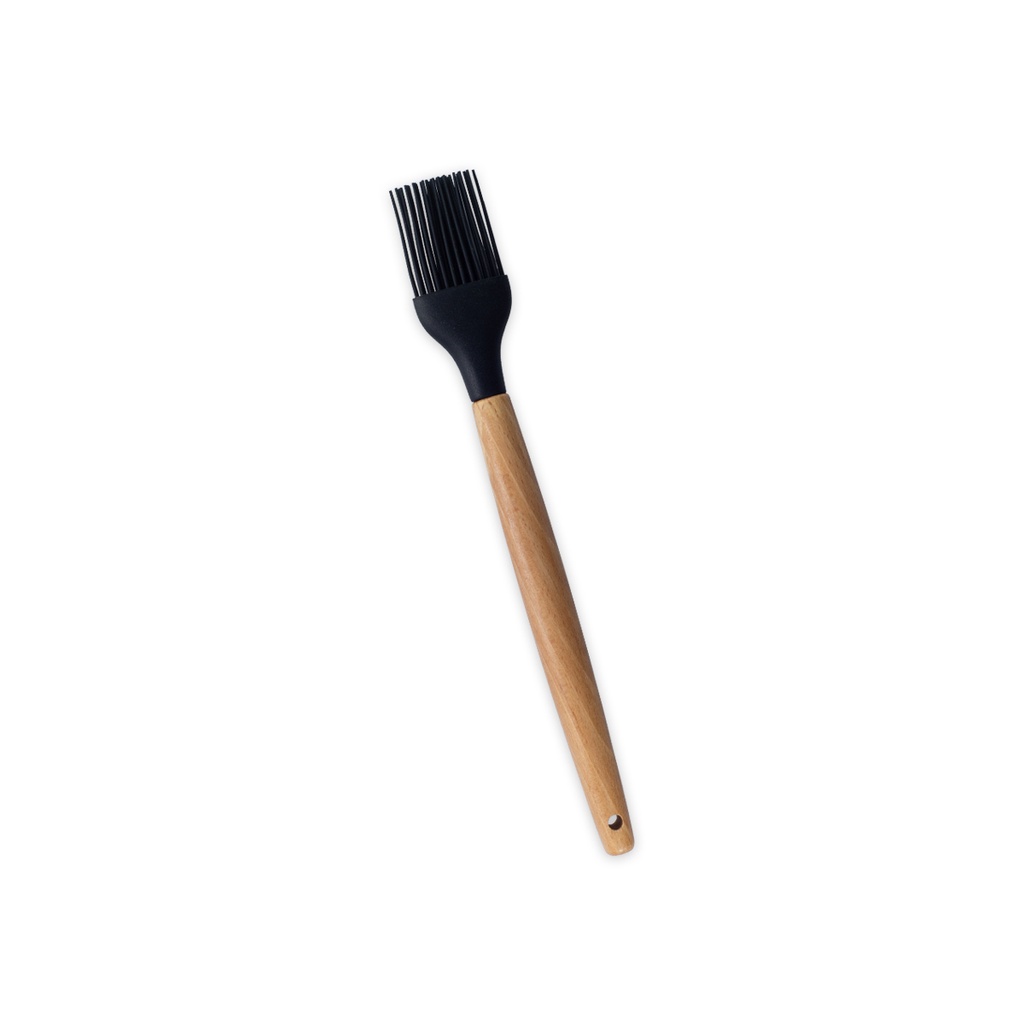 PINCEL DE SILICONE COM CABO DE MADEIRA - OIKOS