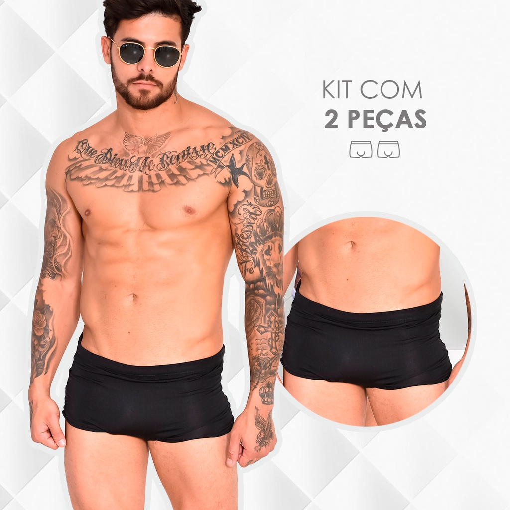 Kit 2 Sunga Masculina Lisa Boxer Premium com Proteção UV+50 Lisa
