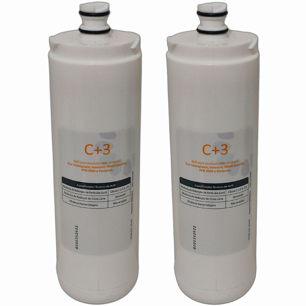 Kit 2 Refil Filtro Purificador Bebedouro de Agua C+3 Ibbl Fr600 Vela Atlantis Immaginare Speciale Due