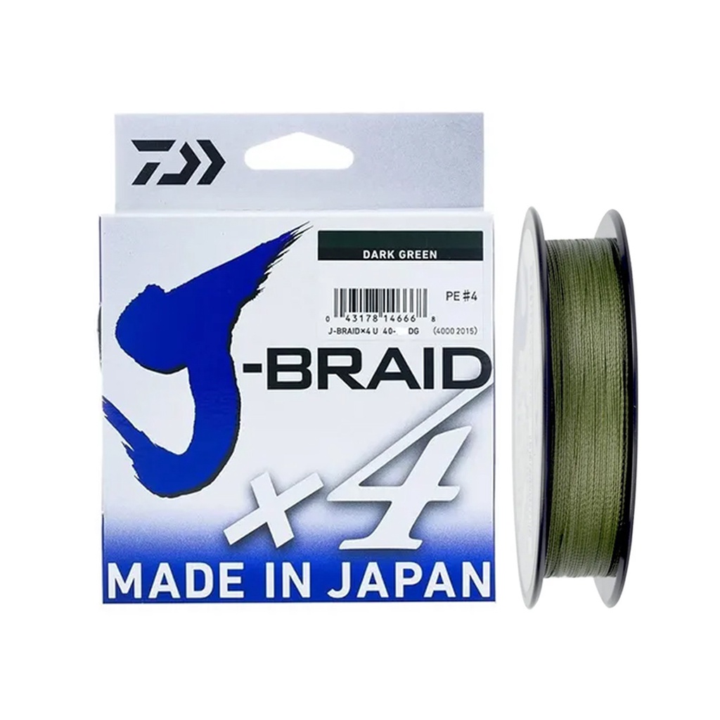 Linha Pesca Multifilamento Daiwa J-Braid X4 Fios 270m 0.21mm 20 Lbs